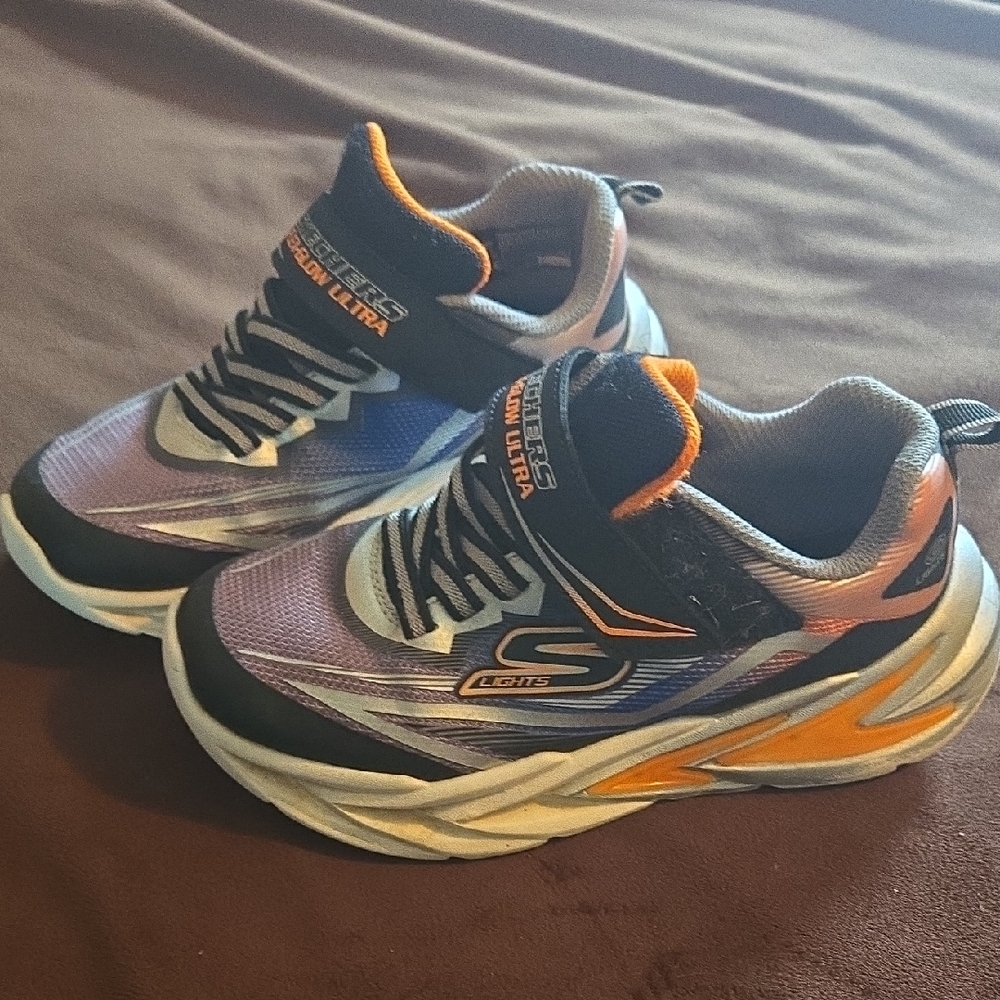 Skechers Kids' Black and Orange Sneakers